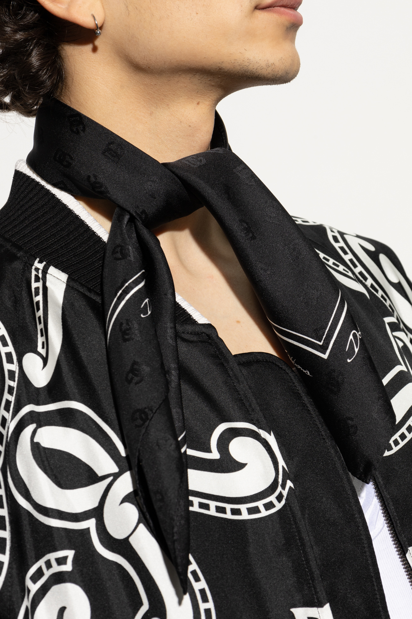 Dolce & Gabbana Silk scarf with monogram | Men's | Vitkac